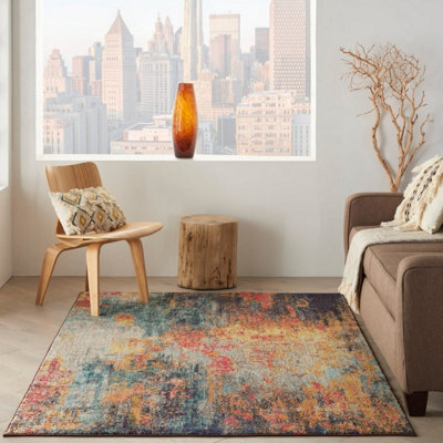 Multicolor Abstract Modern Easy To Clean Rug For Dining Room-119Cm X 180Cm - image 1