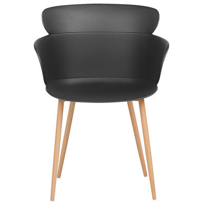 Beliani Black Dining Chairs Set Of 2 With Ergonomic Back And Metal Legs, 61Cm W X 54Cm D X 82Cm H - image 1