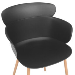 Beliani Black Dining Chairs Set Of 2 With Ergonomic Back And Metal Legs, 61Cm W X 54Cm D X 82Cm H - thumbnail 6