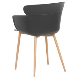 Beliani Black Dining Chairs Set Of 2 With Ergonomic Back And Metal Legs, 61Cm W X 54Cm D X 82Cm H - thumbnail 5