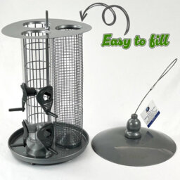 3 In 1 Hanging Garden Bird Feeder Seed Nut Fat Ball Suet Station - thumbnail 4