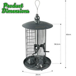 3 In 1 Hanging Garden Bird Feeder Seed Nut Fat Ball Suet Station - thumbnail 6
