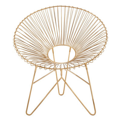 Orsina Modern Iron Chair With Hairpin Legs, Statement Accent Chair For Livingroom, Stylish Livingroom Chair - image 1
