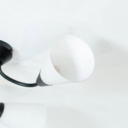 Valuelights Kristina Black 3 Arm Ceiling Light With White Frosted Glass Shades - Led Bulbs Included - thumbnail 3