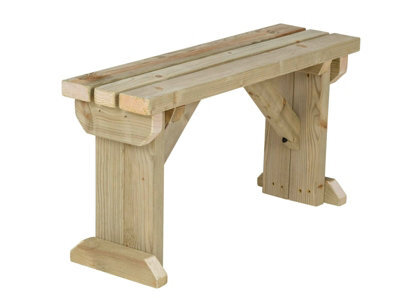 Arbor Garden Solutions Hollies Wooden Bench, Outdoor Garden Fence Seat(4Ft, Natural Finish) - image 1