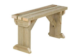 Arbor Garden Solutions Hollies Wooden Bench, Outdoor Garden Fence Seat(4Ft, Natural Finish) - thumbnail 1