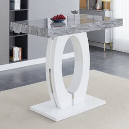 Furniture In Fashion Halo Melange High Gloss Bar Table With 4 Candid White Stools - thumbnail 2
