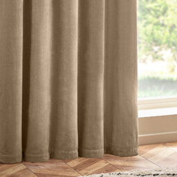 Yard Heavy Chenille Velvet Room Darkening Eyelet Curtain Pair Natural (W)229Cm X (D)137Cm - thumbnail 3