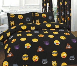 Homes & Linen Duvet Cover Set Ikon Emoji Reversible Kids Printed Quilt Cover Bedding Set