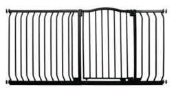 Bettacare Curved Top Dog Gate, 198Cm - 207Cm, Matt Black, Pressure Fit Pet Gate For Dog And Puppy, Pet And Dog Barrier - thumbnail 1
