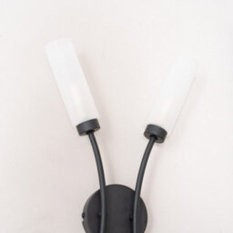 Valuelights Maya Pair - 2 Way Curved Matt Black Wall Light Fitting For Living Room Lounge Hallway - Led Bulbs Included - thumbnail 3