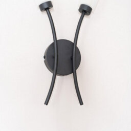 Valuelights Maya Pair - 2 Way Curved Matt Black Wall Light Fitting For Living Room Lounge Hallway - Led Bulbs Included - thumbnail 4