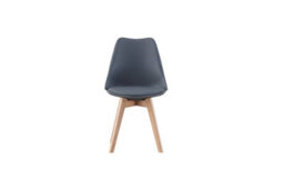 Mof Set Of 4 Grey Dining Chairs Wooden Legs Soft Cushion Pad Stylish Deluxe Retro Lounge Dining Office Eva - thumbnail 6