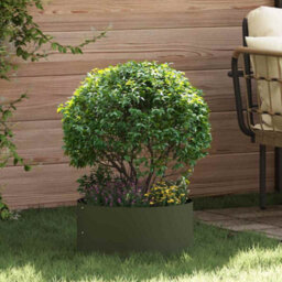 Berkfield Garden Planter Olive Green 40 X 40 X 20 Cm Steel