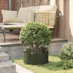 Berkfield Garden Planter Olive Green 40 X 40 X 20 Cm Steel - thumbnail 4