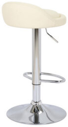 Lamboro Sofia Breakfast Bar Stool, Chrome Footrest, Height Adjustable Swivel Gas Lift, Home Bar & Kitchen Faux-Leather Barstool, Cream - thumbnail 4