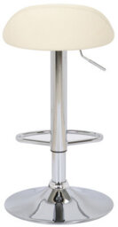 Lamboro Sofia Breakfast Bar Stool, Chrome Footrest, Height Adjustable Swivel Gas Lift, Home Bar & Kitchen Faux-Leather Barstool, Cream - thumbnail 5