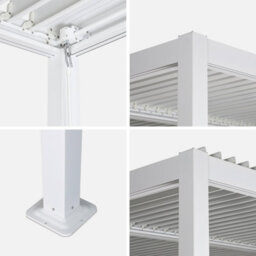 Sweeek - Louvered Pergola Aluminium And Steel 4 X 3M White  - Palace - thumbnail 5