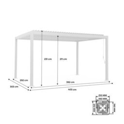 Sweeek - Louvered Pergola Aluminium And Steel 4 X 3M White  - Palace - thumbnail 7
