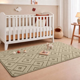 Moonlight Bedding Beige Geometric Rug 60X110Cm, Washable Non-Slip Soft High Low Pile Living Room Carpet - thumbnail 4