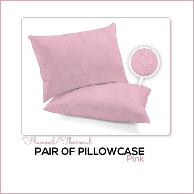 CHILIMILII Pillowcases Pair Pack 100% Brushed Cotton Flannelette Thermal Pillow Covers 19''x29''