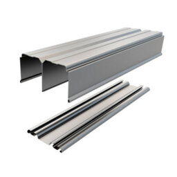 A-Class Sliding Doors Set Of 2 Light Grey & Mirror Sliding Wardrobe Door Kit, Silver Frame & Tracks, Opening Height (H) 225-226Cm & Width (W) 149-150Cm - thumbnail 2
