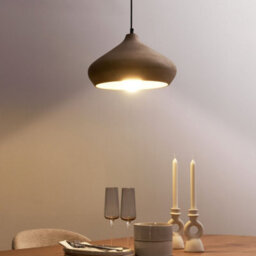 Beliani Mango Wood Pendant Light Brown Round Shade, Curved Round Shade, Adjustable Height, Led Compatible - thumbnail 1