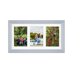 AK Frames 40X20Cm Silver Classic Multi Photo Frame With White Mount - Holds 3 Apertures (3X) 6X4 Photos - thumbnail 1