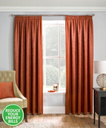 Enhanced Living Matrix Orange 46 X 72 Inch (117X183Cm) Tape Top Thermal Noise Reducing Dim Out Curtains (Pair)