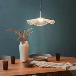 Wyld And Coco Sculptural Wavy Pendant Led Lamp - White Metal Frame With Acrylic Shade, W41 X H121 Cm - thumbnail 2