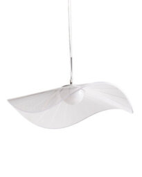 Wyld And Coco Sculptural Wavy Pendant Led Lamp - White Metal Frame With Acrylic Shade, W41 X H121 Cm - thumbnail 3