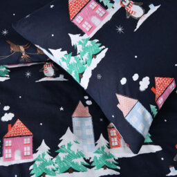 Smart Living Cozy Christmas Santa Town Festive Reversible Duvet Cover With Pillowcase - thumbnail 6