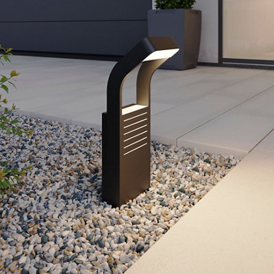 GoodHome Majorca Contemporary Black Mains-Powered 1 Lamp Integrated Led Outdoor Post Light (H)450mm - image 1