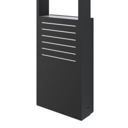 GoodHome Majorca Contemporary Black Mains-Powered 1 Lamp Integrated Led Outdoor Post Light (H)450mm - thumbnail 5