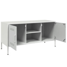 Berkfield Tv Cabinet White 100.5X39X50.5 Cm Steel - thumbnail 9