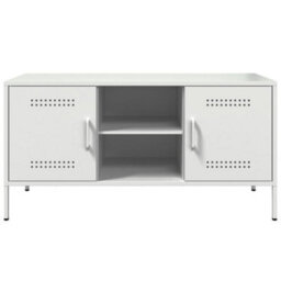 Berkfield Tv Cabinet White 100.5X39X50.5 Cm Steel - thumbnail 6