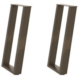 Berkfield Console Table Legs U-Shaped 2 Pcs Natural Steel 38X(72-73) Cm Steel - thumbnail 2