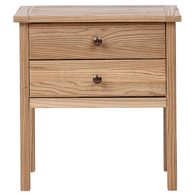 Sassafras Home Bedside Table, Solid Light Brown, 2 Drawer Rustic - Wyld And Coco - image 1