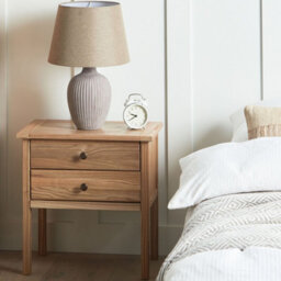 Sassafras Home Bedside Table, Solid Light Brown, 2 Drawer Rustic - Wyld And Coco - thumbnail 2