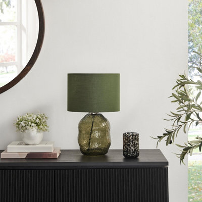 Furniturebox Uk Flynn Green Glass Table Lamp - image 1