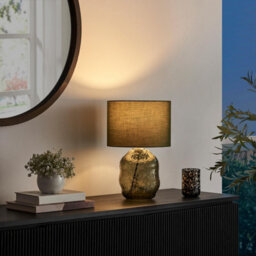 Furniturebox Uk Flynn Green Glass Table Lamp - thumbnail 3