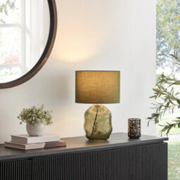 Furniturebox Uk Flynn Green Glass Table Lamp - thumbnail 2