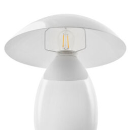 Beliani 30Cm Mushroom Table Lamp White Powder-Coated Metal Base Modern Dome Shade - thumbnail 5