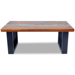 Berkfield Rustic Coffee Table Teak Resin 100X50 Cm - thumbnail 9