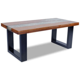 Berkfield Rustic Coffee Table Teak Resin 100X50 Cm - thumbnail 6