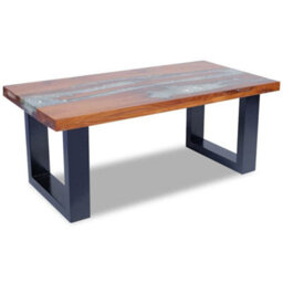 Berkfield Rustic Coffee Table Teak Resin 100X50 Cm - thumbnail 7