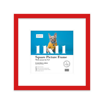 "11X11"" Red Picture Frame - 11X11"" Square Frame With 9X9"" Mount For 11X11""/9X9"" Pictures Luxurious Style Gallery Wall, 1 Pack" - image 1