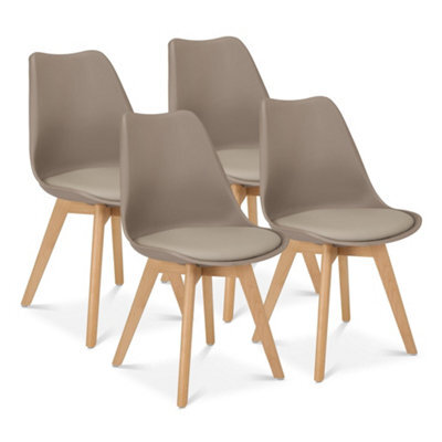 Bravich Rocco Tulip Dining Chair - Taupe - Set Of 4 - image 1