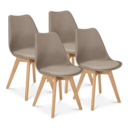 Bravich Rocco Tulip Dining Chair - Taupe - Set Of 4 - thumbnail 1