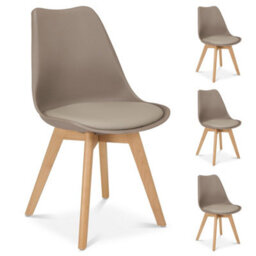 Bravich Rocco Tulip Dining Chair - Taupe - Set Of 4 - thumbnail 3